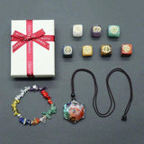 Chakra Yoga Symbol Crystal Necklace Reiki Stone Bracelet