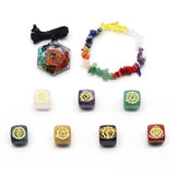 Chakra Yoga Symbol Crystal Necklace Reiki Stone Bracelet