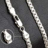 Sterling Silver 6mm Sideways Necklace Chain for Wedding Engagement