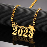 Custom Grad Cap Name Necklace - Classmate Jewelry