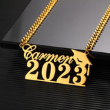 Custom Grad Cap Name Necklace - Classmate Jewelry
