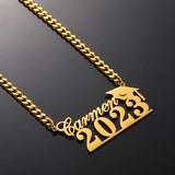 Custom Grad Cap Name Necklace - Classmate Jewelry