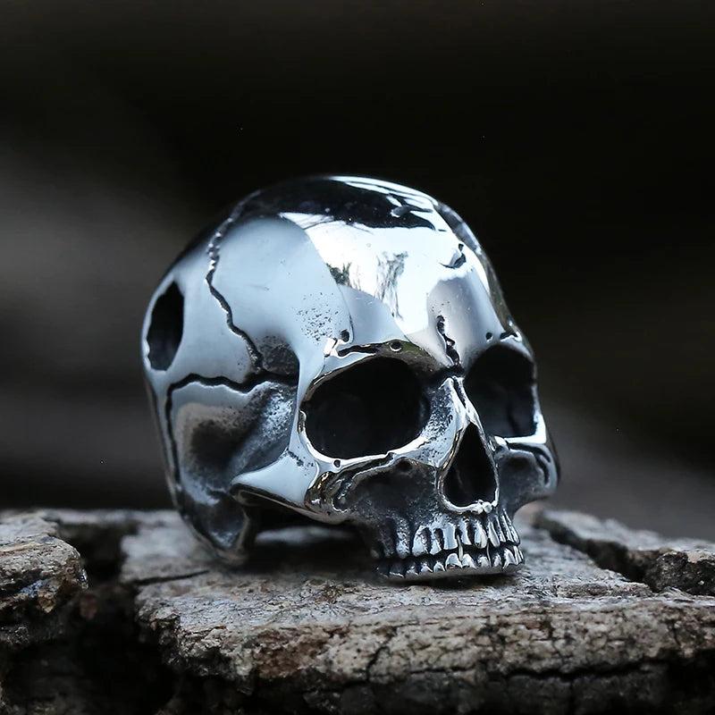 Men Broken Head Skull Chain Necklace Hip Hop Jewelry Gothic Skull Pendant