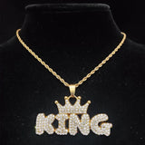Hip Hop Crown KING Pendant Necklace Cuban Chain Bling Jewelry