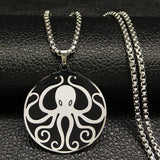 Stainless Steel Huge Squid Necklace Men Octopus Chain Jewelry
