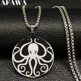 Stainless Steel Huge Squid Necklace Men Octopus Chain Jewelry