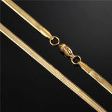 3MM 4MM 5MM Flat Snake Chain Necklace Stainless Steel Choker