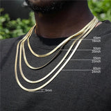 3MM 4MM 5MM Flat Snake Chain Necklace Stainless Steel Choker