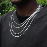 3MM 4MM 5MM Flat Snake Chain Necklace Stainless Steel Choker