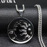 Witchcraft Moon Knight Sun Stainless Steel Necklace
