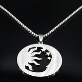 Witchcraft Moon Knight Sun Stainless Steel Necklace