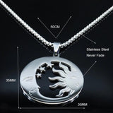 Witchcraft Moon Knight Sun Stainless Steel Necklace