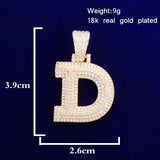 Zircon Bubble Letters Pendant Necklaces Plated Hip Hop Jewelry