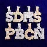 Zircon Bubble Letters Pendant Necklaces Plated Hip Hop Jewelry