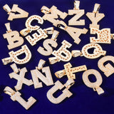 Zircon Bubble Letters Pendant Necklaces Plated Hip Hop Jewelry