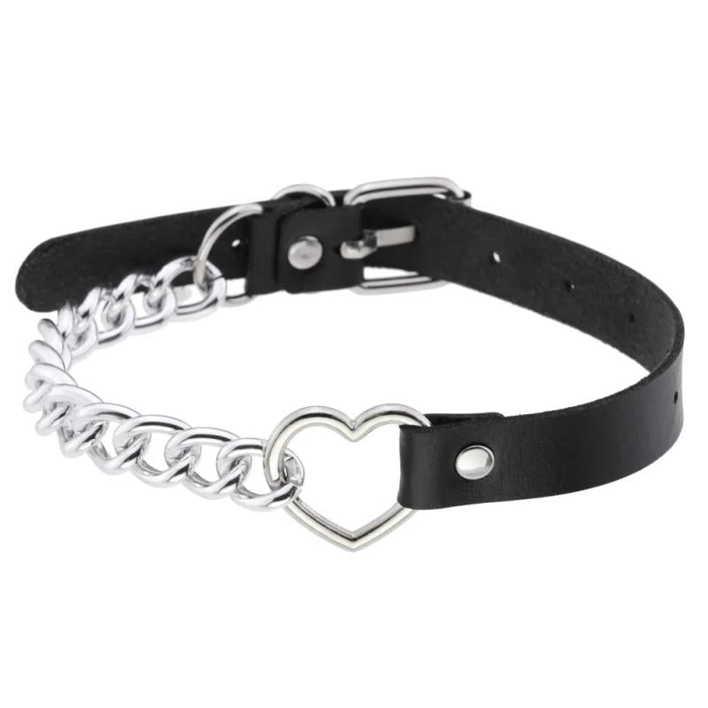 Heart Pendant Choker Necklace Gothic Punk Style