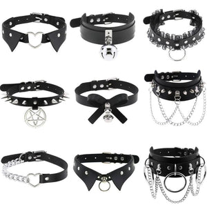 Heart Pendant Choker Necklace Gothic Punk Style