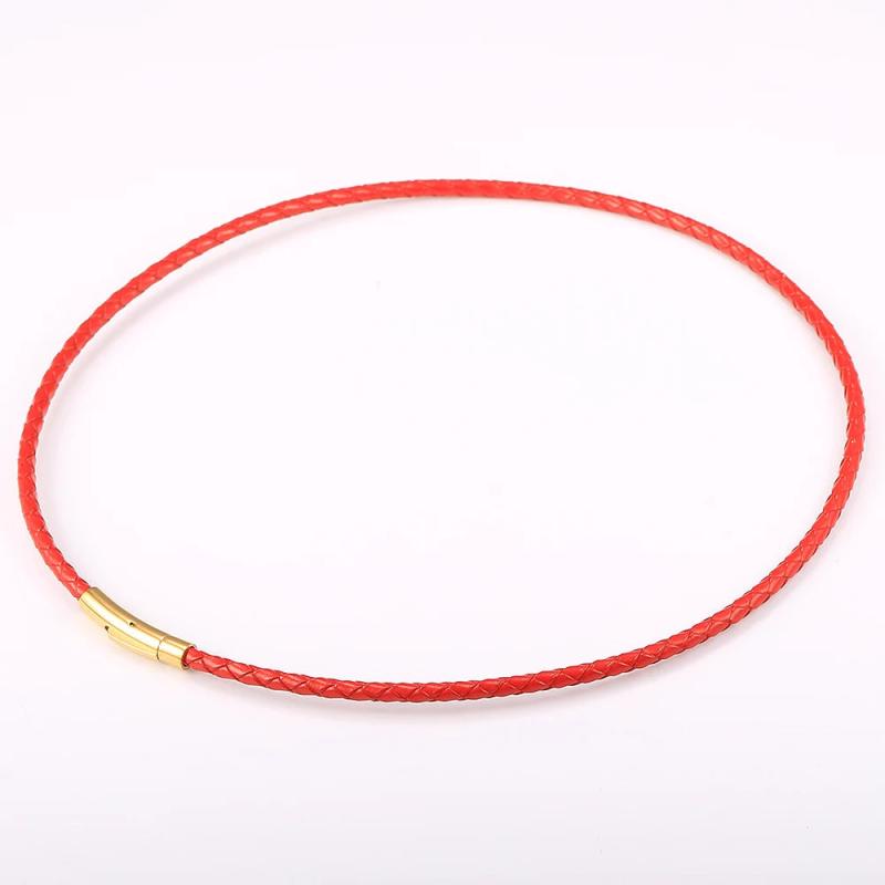 Red Brown Braided Rope Chain Choker Necklace for Men Boys