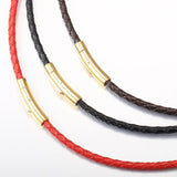 Red Brown Braided Rope Chain Choker Necklace for Men Boys