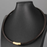 Red Brown Braided Rope Chain Choker Necklace for Men Boys