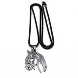 Goth Horse Head Pendant Necklace Stainless Steel Animal Chain Horse Lover Gift