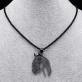 Goth Horse Head Pendant Necklace Stainless Steel Animal Chain Horse Lover Gift