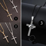 Stainless Steel Cross Pendant Necklace for Men/Women