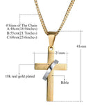 Stainless Steel Cross Pendant Necklace for Men/Women