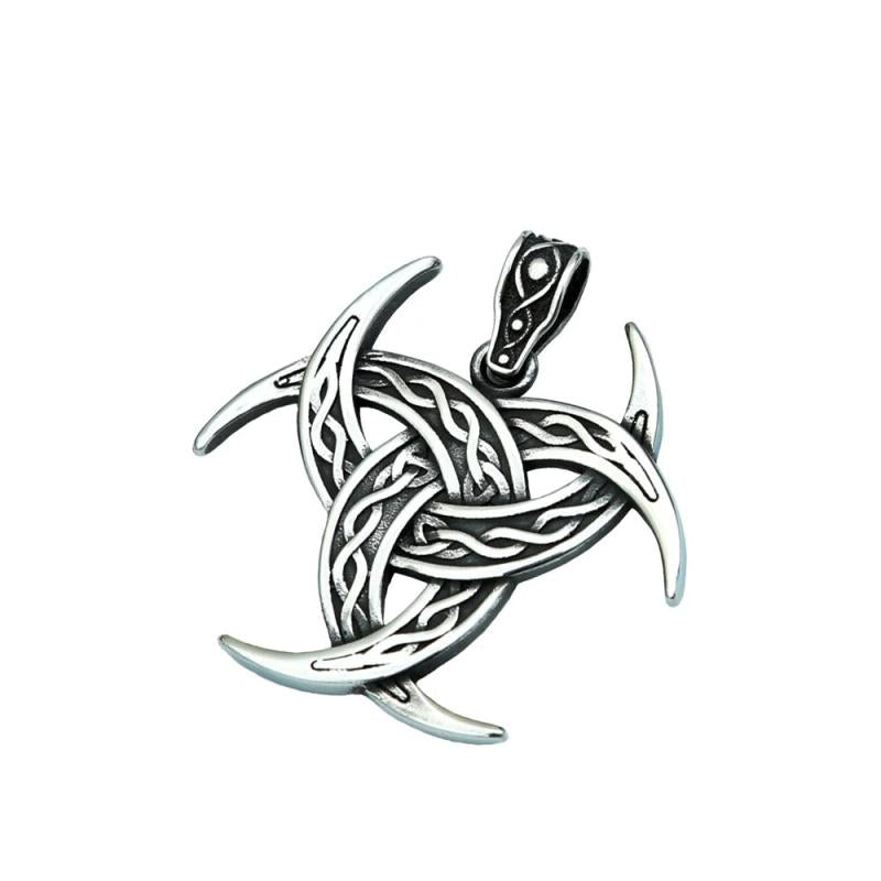 Viking Valknut Stainless Steel Necklace Nordic Celtic Knot Pendant