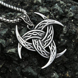 Viking Valknut Stainless Steel Necklace Nordic Celtic Knot Pendant