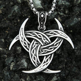 Viking Valknut Stainless Steel Necklace Nordic Celtic Knot Pendant