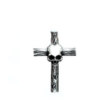 316L Stainless Steel Gothic Skull Cross Pendant Necklace Punk Style Chain