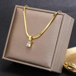 Colorful Zircon Snake Chain Choker Necklace Punk Vintage Pendant
