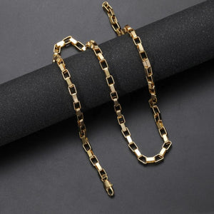 925 Silver 18K Plated 5MM Box Chain Necklace Men Women