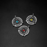 Men Freemason Triangle Eye Pendant Necklace Punk Hipster Devil's Eye long chain