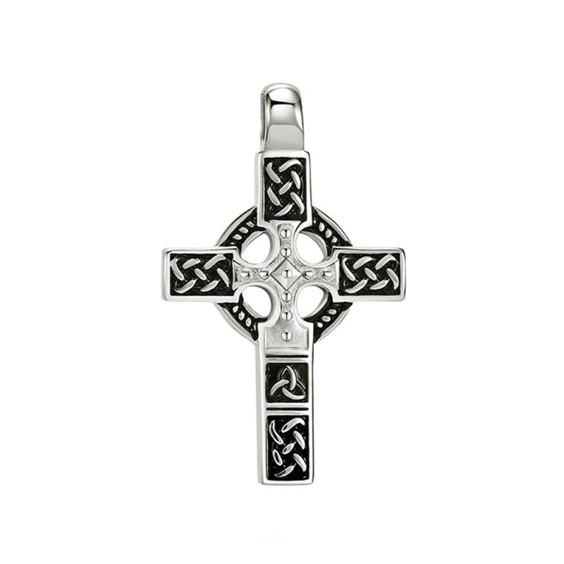 Celtic Knot Cross Pendant Necklace Norse Viking Stainless Steel Gift