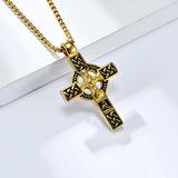 Celtic Knot Cross Pendant Necklace Norse Viking Stainless Steel Gift