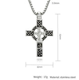 Celtic Knot Cross Pendant Necklace Norse Viking Stainless Steel Gift