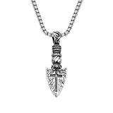 Viking Spear Pendant Necklace Men Vintage Punk Stainless Steel