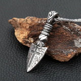 Viking Spear Pendant Necklace Men Vintage Punk Stainless Steel