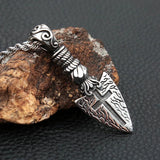 Viking Spear Pendant Necklace Men Vintage Punk Stainless Steel