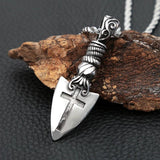 Viking Spear Pendant Necklace Men Vintage Punk Stainless Steel