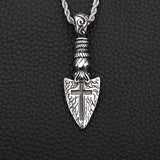 Viking Spear Pendant Necklace Men Vintage Punk Stainless Steel