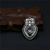 Viking Shield Flying Eagle Wolf Head Pendant Necklace