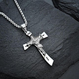 Christian Cross Necklace Stainless Steel Vintage Pendant