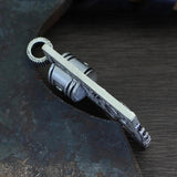 Nordic gear pendant necklace for men punk retro chain
