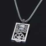 Nordic gear pendant necklace for men punk retro chain
