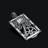 Nordic gear pendant necklace for men punk retro chain