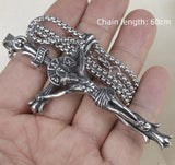 Titanium Steel Jesus Cross Pendant Necklace Hip-Hop Jewelry