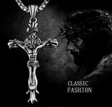 Titanium Steel Jesus Cross Pendant Necklace Hip-Hop Jewelry
